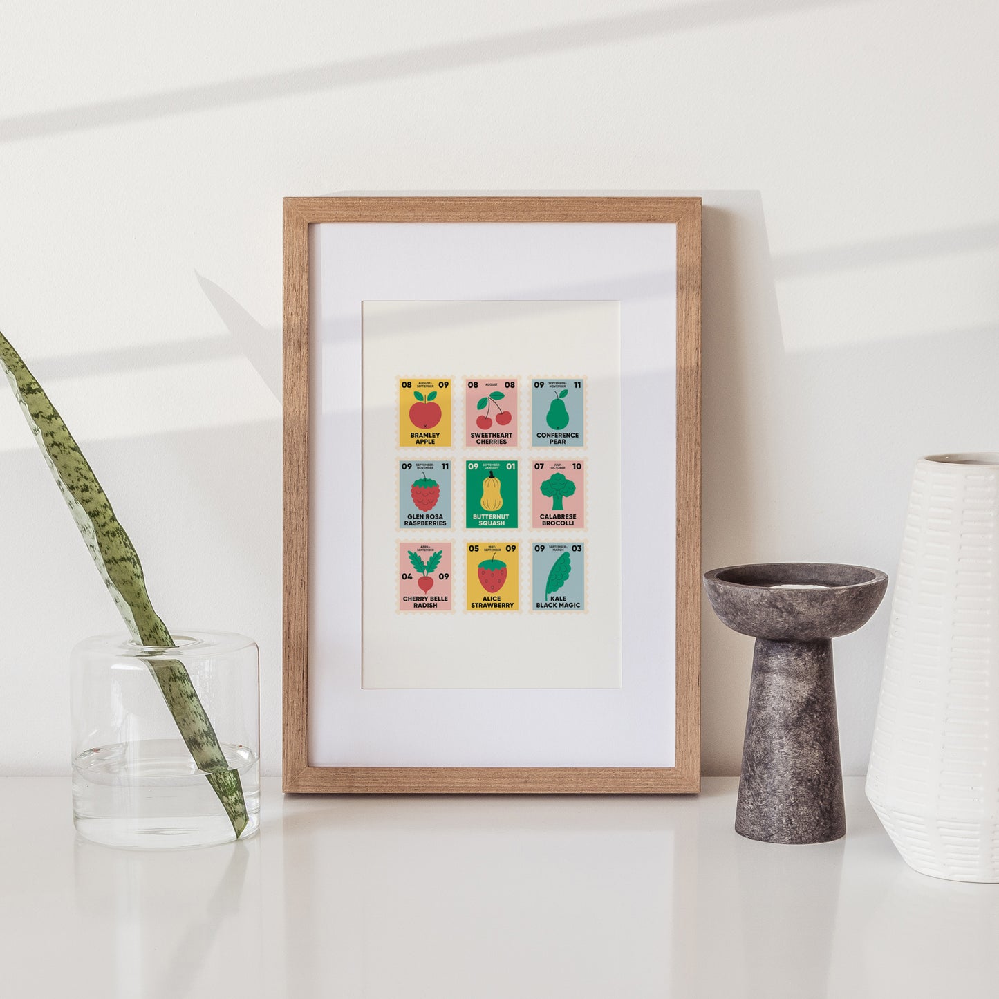 Fruit & Veg Stamps Print