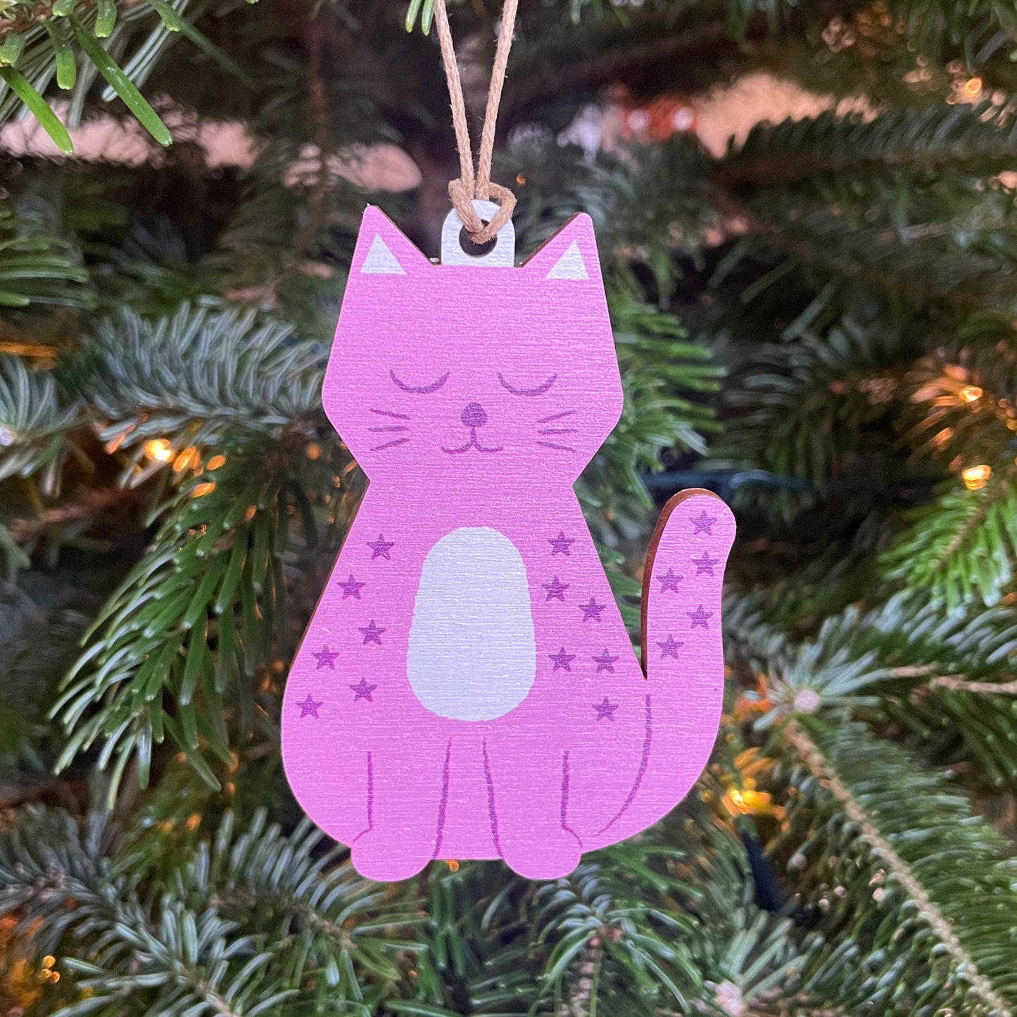 Christmas Cat Ply Decoration