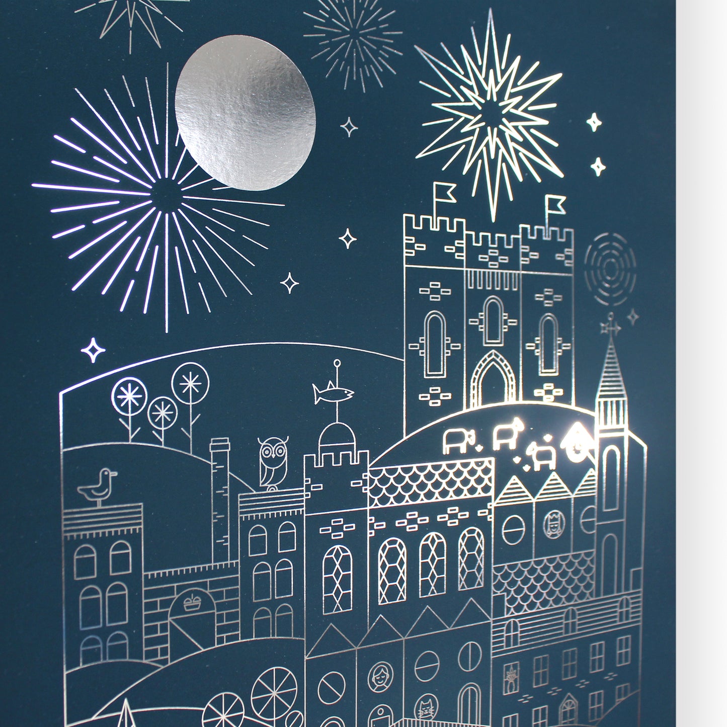 Lewes at Night - Silver Foil